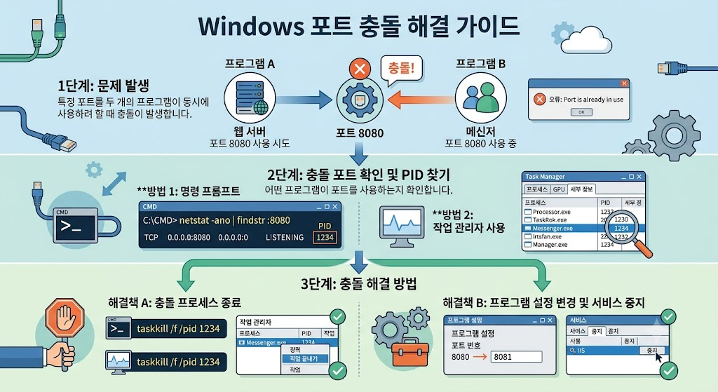 Windows 포트 충돌 대표 이미지