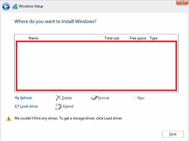 Windows 11 설치 화면에서 SSD가 안 보일 때 해결 방법 - image
