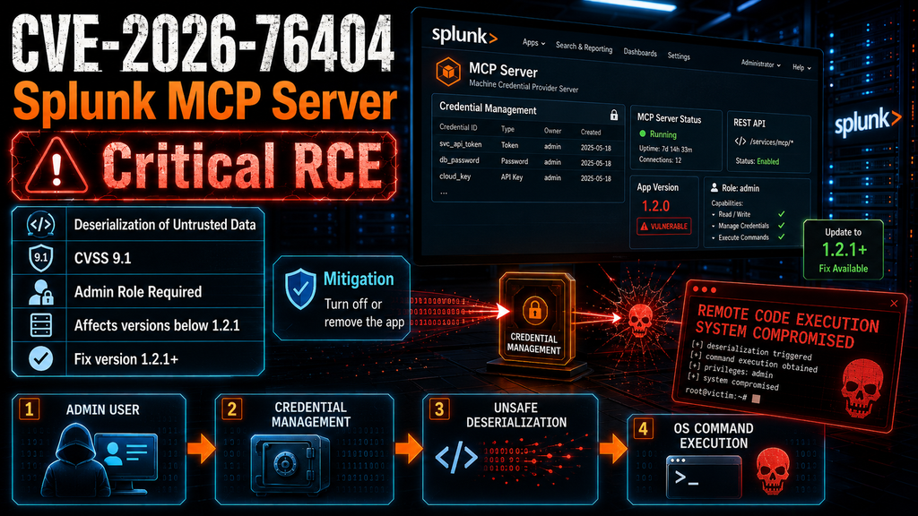 CVE-2026-76404 Splunk MCP Server RCE 취약점 대표이미지
