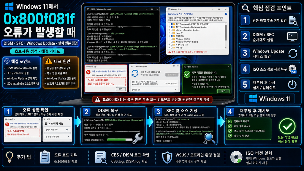 Windows 11에서 0x800f081f 오류가 발생할 때 대표이미지