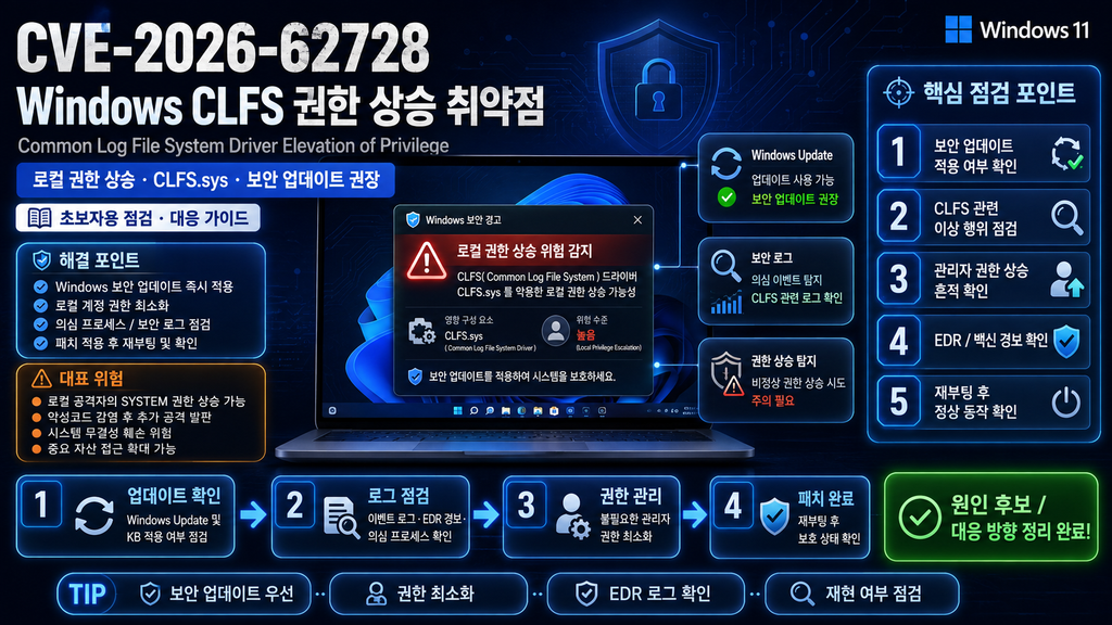 CVE-2026-62728 Windows CLFS 권한 상승 취약점, AI활용